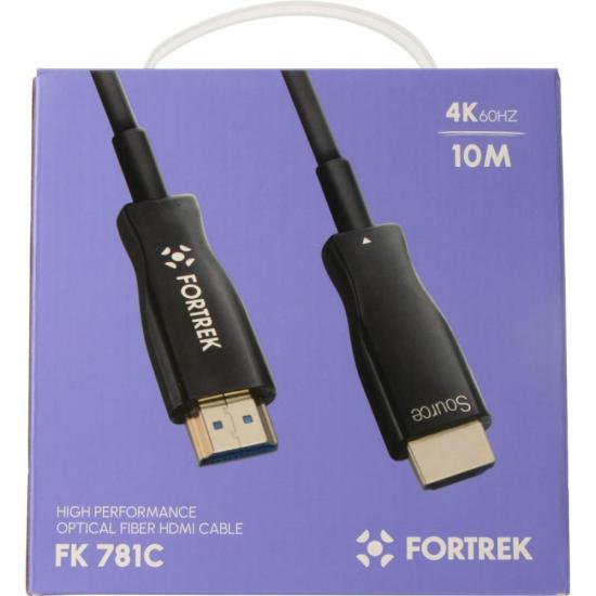 Cabo HDMI Fibra Óptica 4k FK 781C 10m Fortrek por 253,00 à vista no boleto/pix ou parcele em até 10x sem juros. Compre na loja Mundomax!