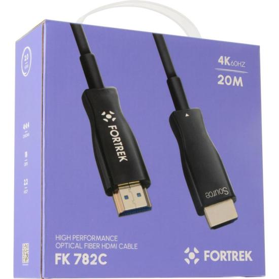 Cabo HDMI Fibra Óptica 4k FK 782C 20m Fortrek por 300,97 à vista no boleto/pix ou parcele em até 10x sem juros. Compre na loja Fortrek!