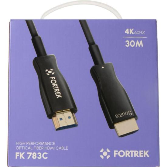 Cabo HDMI Fibra Óptica 4k FK 783C 30m Fortrek por 344,00 à vista no boleto/pix ou parcele em até 10x sem juros. Compre na loja Mundomax!