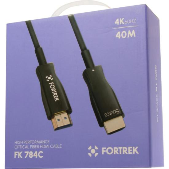 Cabo HDMI Fibra Óptica 4k FK 784C 40m Fortrek por 398,00 à vista no boleto/pix ou parcele em até 10x sem juros. Compre na loja Mundomax!