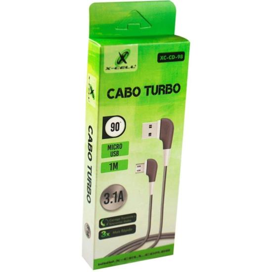 Cabo Turbo 90° Micro USB 1m Cinza Flex por 10,00 à vista no boleto/pix ou parcele em até 1x sem juros. Compre na loja Mundomax!