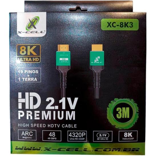 Cabo HDMI 2.1v 8k 3m Premium Flex por 69,99 à vista no boleto/pix ou parcele em até 2x sem juros. Compre na loja Mundomax!