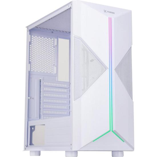 Gabinete Gamer Fortrek Holt Mid Tower RGB Branco por 268,71 à vista no boleto/pix ou parcele em até 10x sem juros. Compre na loja Fortrek!