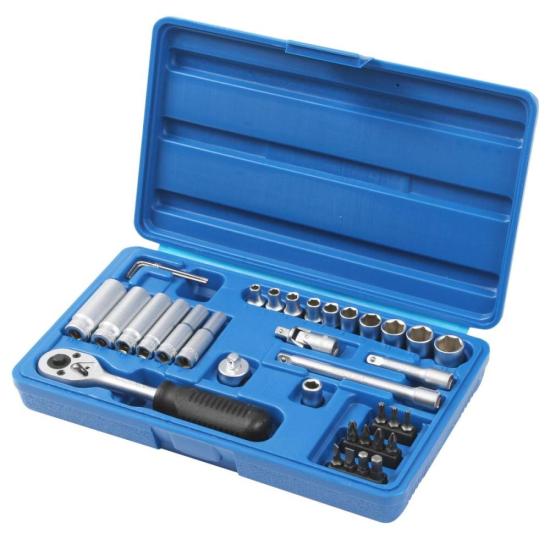 Jogo de Soquete Sextavado 1/4\" Com 36 Peças CR-V Waft por 256,99 à vista no boleto/pix ou parcele em até 10x sem juros. Compre na loja Mundomax!