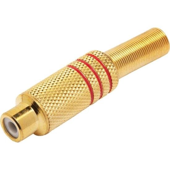 Jack RCA Metal Gold Vermelho Storm por 38,99 à vista no boleto/pix ou parcele em até 1x sem juros. Compre na loja Mundomax!