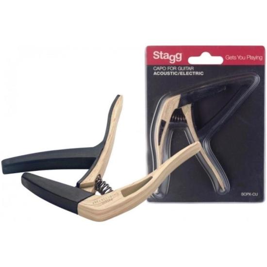 Capotraste Stagg Curvo SCPX-CU CLWOOD por 92,99 à vista no boleto/pix ou parcele em até 3x sem juros. Compre na loja Mundomax!