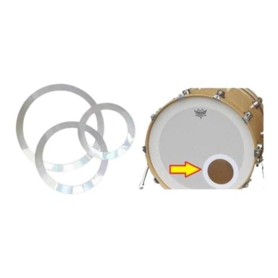 Kit Molde para Furo de Bumbo Remo Dynamo 5" 7" 9" Branco