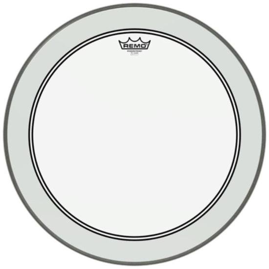 Pele 20\" Remo Powerstroke 3 Clear com Anel Abafador para Bumbo por 499,99 à vista no boleto/pix ou parcele em até 10x sem juros. Compre na loja Mundomax!