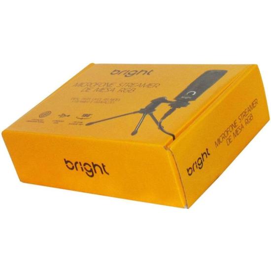 Microfone De Mesa Bright Streamer RGB por 150,00 à vista no boleto/pix ou parcele em até 6x sem juros. Compre na loja Mundomax!