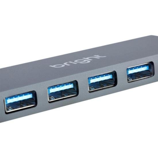 Hub USB Bright 4 portas 3.0 por 101,99 à vista no boleto/pix ou parcele em até 4x sem juros. Compre na loja Mundomax!