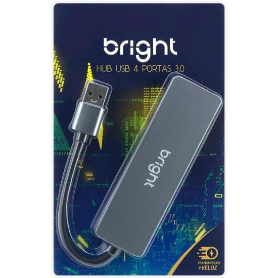 Hub USB Bright 4 portas 3.0 por 101,99 à vista no boleto/pix ou parcele em até 4x sem juros. Compre na loja Mundomax!