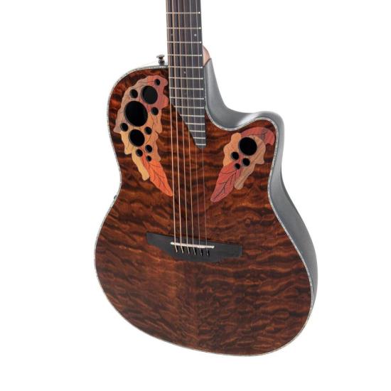 Violão Elétrico Ovation Celebrity Plus Elite CE44P-TGE Mid Cutway Tiger por 8.552,99 à vista no boleto/pix ou parcele em até 12x sem juros. Compre na loja Mundomax!