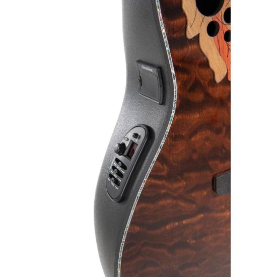 Violão Elétrico Ovation Celebrity Plus Elite CE44P-TGE Mid Cutway Tiger por 8.552,99 à vista no boleto/pix ou parcele em até 12x sem juros. Compre na loja Mundomax!