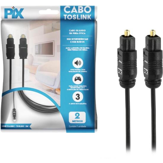Cabo Óptico Toslink Básic 2m Pix por 13,99 à vista no boleto/pix ou parcele em até 1x sem juros. Compre na loja Mundomax!