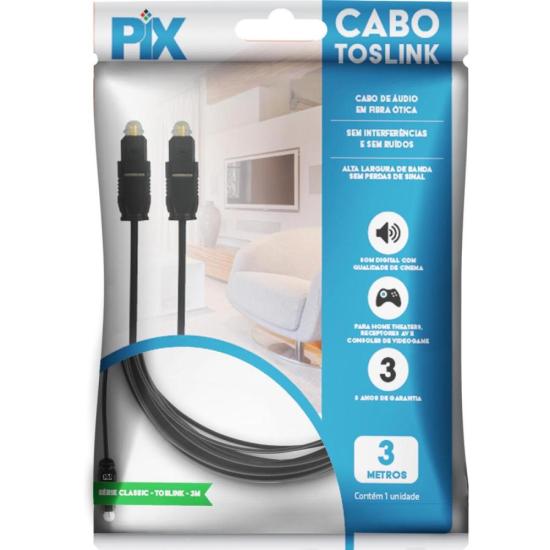 Cabo Óptico Toslink Básic 3m Pix por 16,00 à vista no boleto/pix ou parcele em até 1x sem juros. Compre na loja Mundomax!