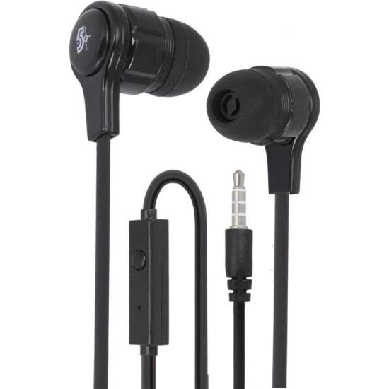 Fone de Ouvido 5+ Easy Flat Com Microfone Preto por 16,00 à vista no boleto/pix ou parcele em até 1x sem juros. Compre na loja Mundomax!