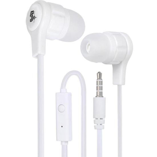 Fone de Ouvido 5+ Easy Flat Com Microfone Branco por 16,00 à vista no boleto/pix ou parcele em até 1x sem juros. Compre na loja Mundomax!