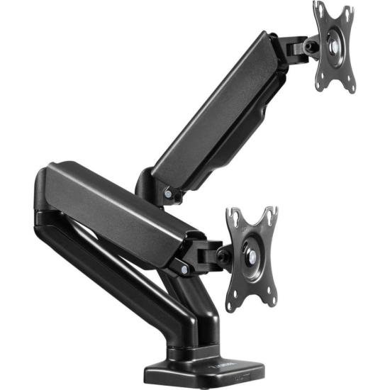 Suporte Articulado Para Dois Monitores com Pistão a Gás Fortrek FK 441S por 430,00 à vista no boleto/pix ou parcele em até 10x sem juros. Compre na loja Fortrek!