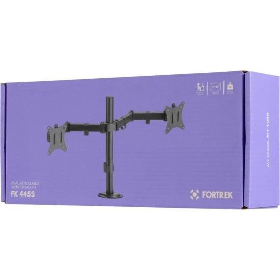 Suporte Articulado Para Dois Monitores Fortrek FK 445S 17\"-32\" por 204,19 à vista no boleto/pix ou parcele em até 8x sem juros. Compre na loja Fortrek!