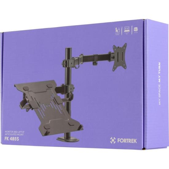 Suporte Articulado Para Monitor e Notebook Fortrek FK 485S por 300,97 à vista no boleto/pix ou parcele em até 10x sem juros. Compre na loja Fortrek!