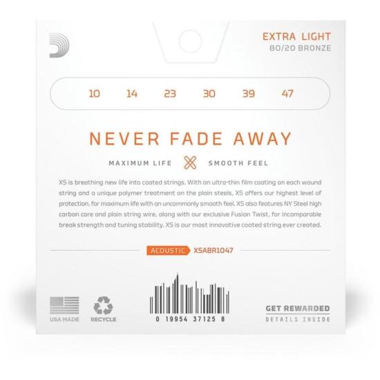 Encordoamento Violão Aço Revestido 010-.047 XS 80/20 Bronze XSABR1047 por 140,00 à vista no boleto/pix ou parcele em até 5x sem juros. Compre na loja Mundomax!