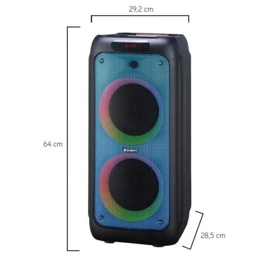 Caixa de Som Portátil Sumay Sunfire CAP35 600w Preta por 1.436,99 à vista no boleto/pix ou parcele em até 12x sem juros. Compre na loja Mundomax!