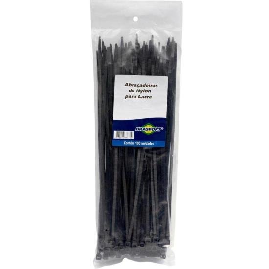 Abraçadeira Nylon 4,8x400mm Preta Brasfort - Pct c/ 100 por 49,00 à vista no boleto/pix ou parcele em até 1x sem juros. Compre na loja Mundomax!