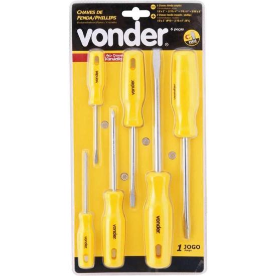 Jogo de Chaves de Fenda/Phillips Com 6 Peças Vonder por 45,99 à vista no boleto/pix ou parcele em até 1x sem juros. Compre na loja Mundomax!