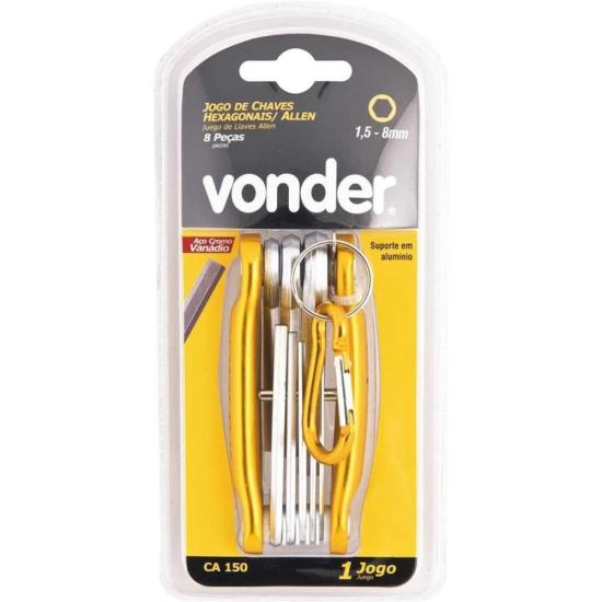 Jogo de Chaves Hexagonal/Allen Com 8 Peças CA150 Vonder por 45,99 à vista no boleto/pix ou parcele em até 1x sem juros. Compre na loja Mundomax!
