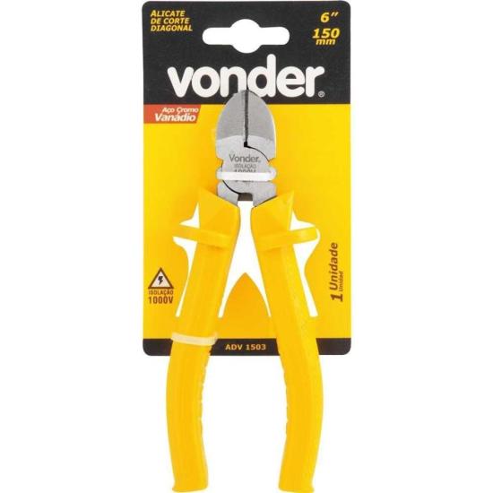Alicate Para Corte Diagonal 6\" 1000v Vonder por 40,99 à vista no boleto/pix ou parcele em até 1x sem juros. Compre na loja Mundomax!