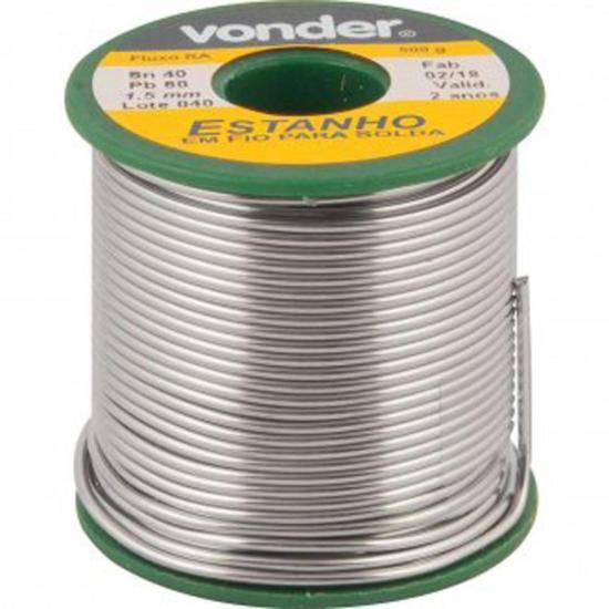 Estanho em Fio Para Solda 500g Verde 40x60 1,5mm Vonder por 105,99 à vista no boleto/pix ou parcele em até 4x sem juros. Compre na loja Mundomax!
