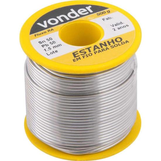 Estanho em Fio Para Solda 500g Amarelo 50x50 1,5mm Vonder por 125,99 à vista no boleto/pix ou parcele em até 5x sem juros. Compre na loja Mundomax!
