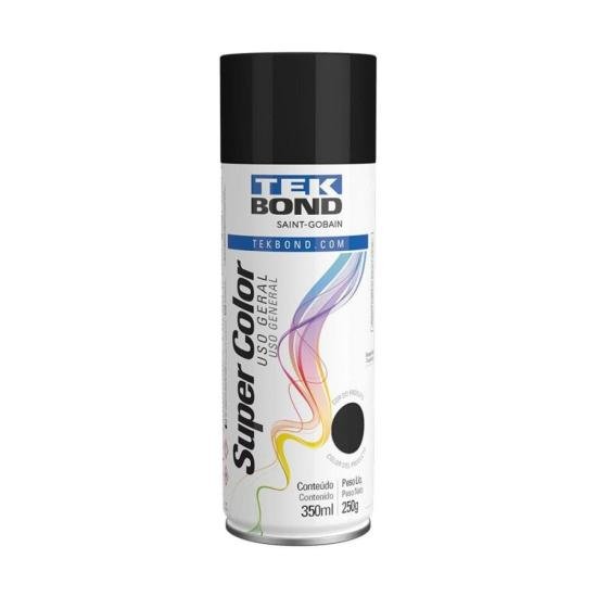 Tinta Aerossol Preto Brilhante Tekbond 350ml - Caixa Fechada por 117,00 à vista no boleto/pix ou parcele em até 4x sem juros. Compre na loja Mundomax!