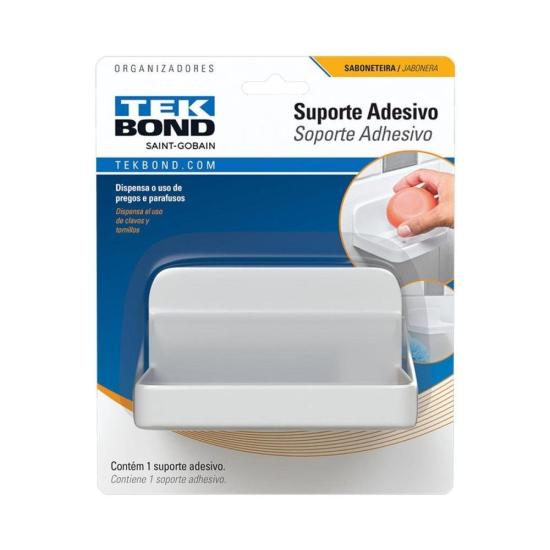 Suporte Adesivo de Banheiro Para Sabonete Tekbond por 25,99 à vista no boleto/pix ou parcele em até 1x sem juros. Compre na loja Mundomax!