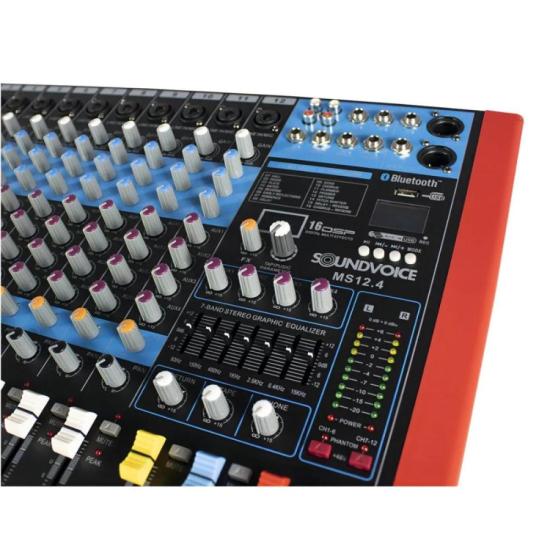 Mesa De Som Soundvoice MS12.4 por 1.935,00 à vista no boleto/pix ou parcele em até 12x sem juros. Compre na loja Mundomax!