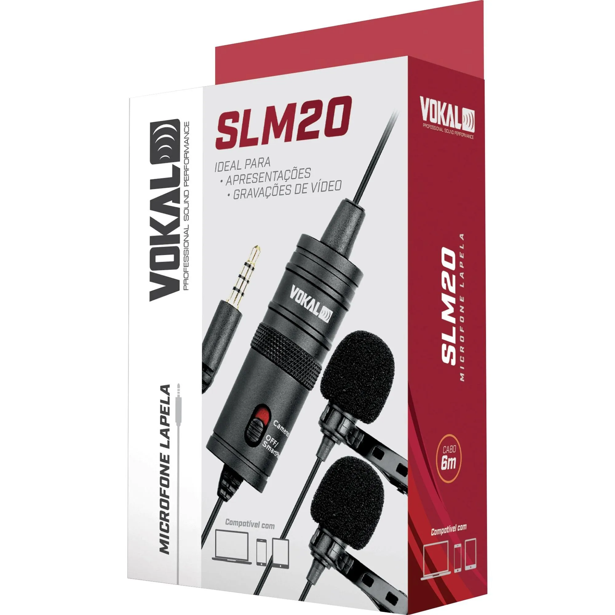 Microfone de Lapela Duplo Vokal SLM20 (81420)