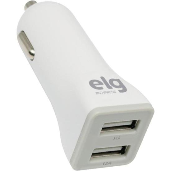 Carregador Veicular Universal CC2SE Branco ELG por 31,99 à vista no boleto/pix ou parcele em até 1x sem juros. Compre na loja Mundomax!