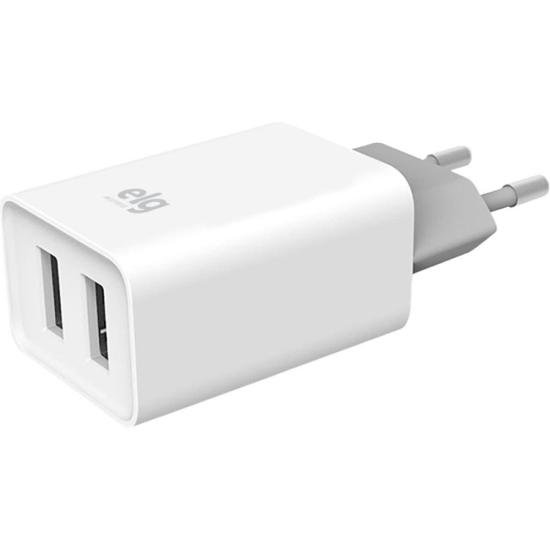 Carregador de Parede Universal WC124E Branco 2P USB ELG por 34,00 à vista no boleto/pix ou parcele em até 1x sem juros. Compre na loja Mundomax!