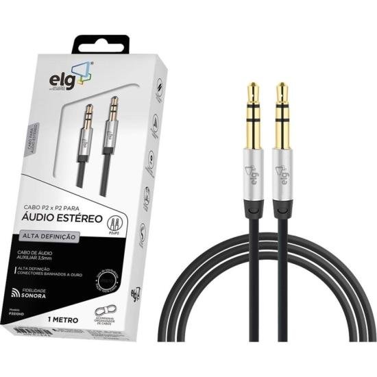 Cabo P2 X P2 P3510HD 1m Preto ELG por 17,99 à vista no boleto/pix ou parcele em até 1x sem juros. Compre na loja Mundomax!