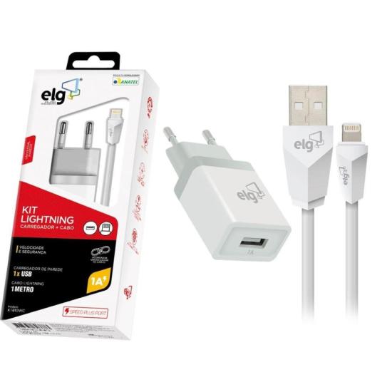 Carregador e Cabo Lightning KT810WC 1m Branco ELG por 52,99 à vista no boleto/pix ou parcele em até 2x sem juros. Compre na loja Mundomax!