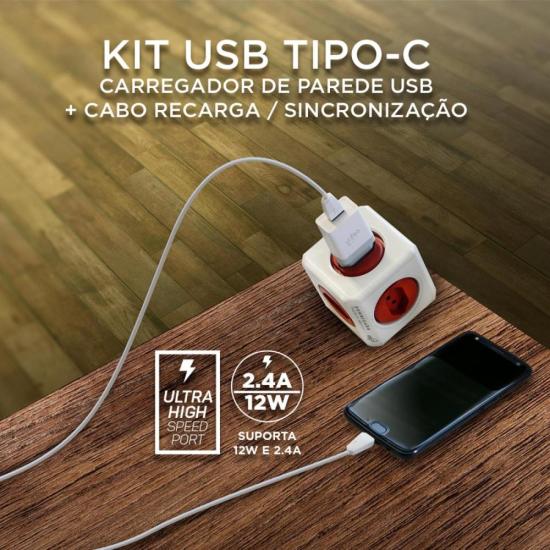 Carregador e Cabo Tipo C KTC10WC Branco ELG por 55,00 à vista no boleto/pix ou parcele em até 2x sem juros. Compre na loja Mundomax!