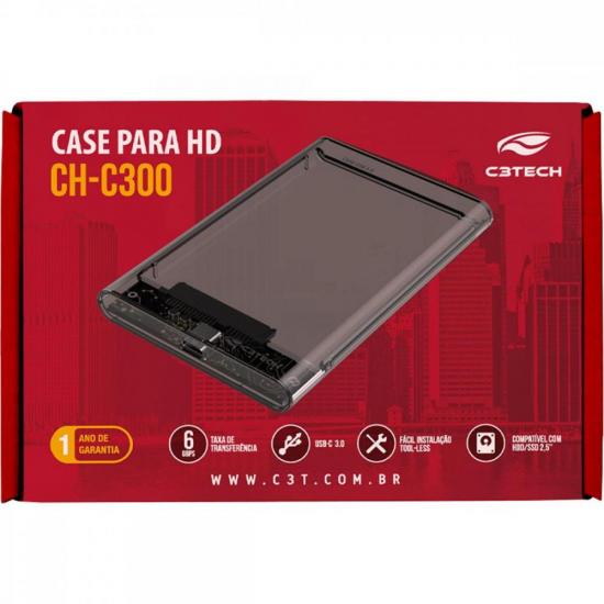 Case Para HD 2.5\" Externo CH-C300BK C3Tech por 75,00 à vista no boleto/pix ou parcele em até 3x sem juros. Compre na loja Mundomax!