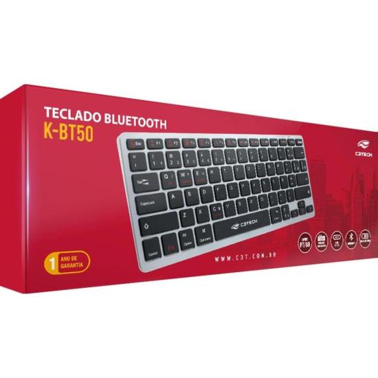 Teclado C3Tech K-BT50BK Bluetooth Recarregável por 120,00 à vista no boleto/pix ou parcele em até 4x sem juros. Compre na loja Mundomax!