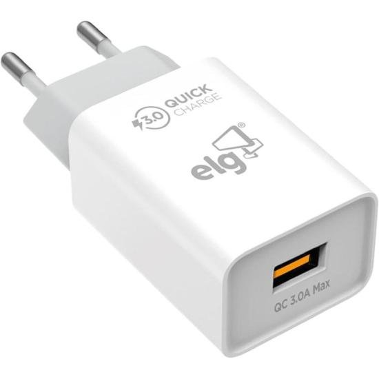 Carregador USB 3A WC1S-QC3 Branco ELG por 60,00 à vista no boleto/pix ou parcele em até 2x sem juros. Compre na loja Mundomax!