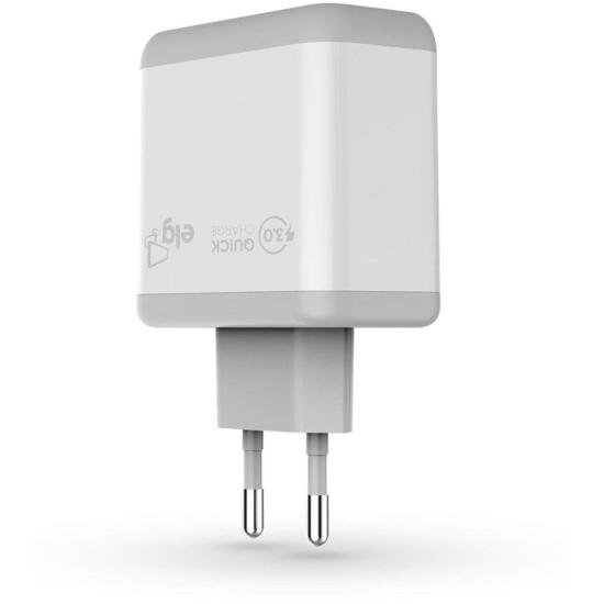 Carregador USB + USB Tipo C 3A WC2S-PDQC Branco ELG por 90,99 à vista no boleto/pix ou parcele em até 3x sem juros. Compre na loja Mundomax!