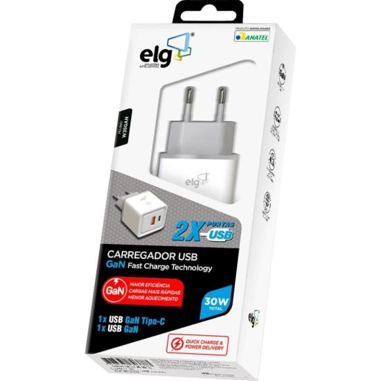Carregador 2 USB 3A + 1 PD W35GAN ELG por 126,00 à vista no boleto/pix ou parcele em até 5x sem juros. Compre na loja Mundomax!