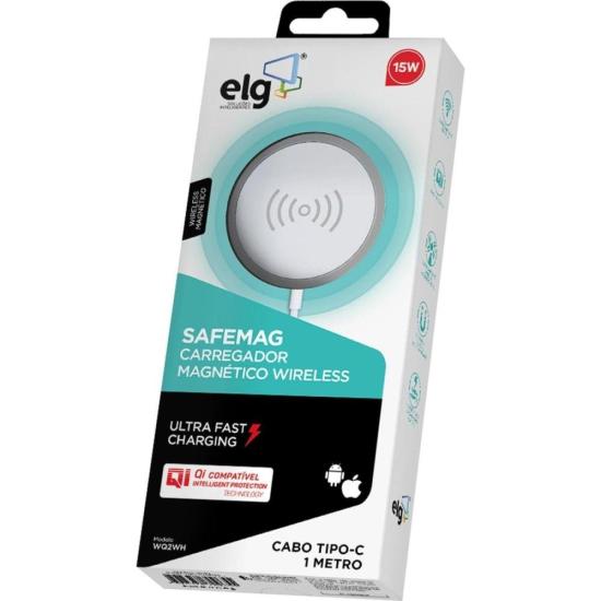Carregador Magnético Sem Fio WQ2WH Branco ELG por 148,99 à vista no boleto/pix ou parcele em até 5x sem juros. Compre na loja Mundomax!