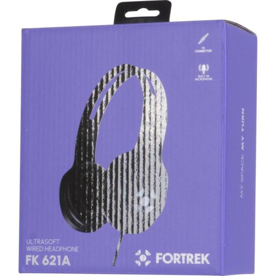 Fone de Ouvido Fortrek FK 621A Com Microfone Preto por 56,00 à vista no boleto/pix ou parcele em até 2x sem juros. Compre na loja Mundomax!