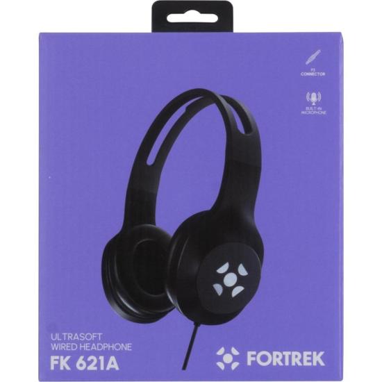 Fone de Ouvido Fortrek FK 621A Com Microfone Preto por 56,00 à vista no boleto/pix ou parcele em até 2x sem juros. Compre na loja Mundomax!