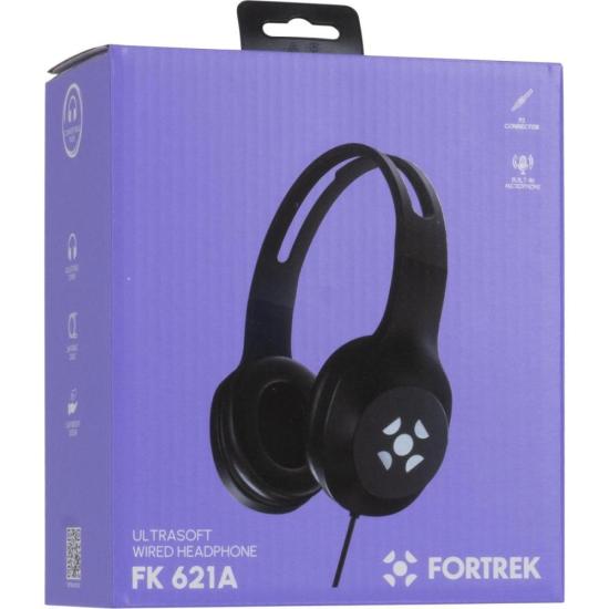 Fone de Ouvido Fortrek FK 621A Com Microfone Preto por 56,00 à vista no boleto/pix ou parcele em até 2x sem juros. Compre na loja Mundomax!